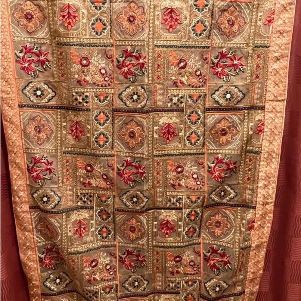 Embroidered organza shawl Indian Pakistani outfit